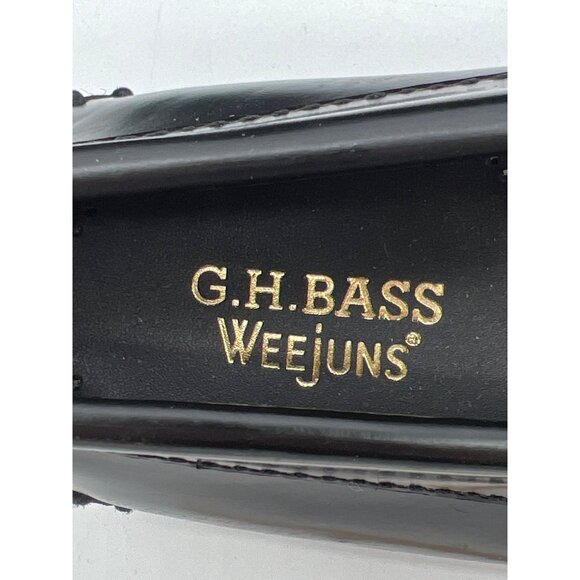 G.H. Bass Womens Weejuns Black Leather Loafers Size 6M Classic Moc Toe Slip-On S - Picture 8 of 12
